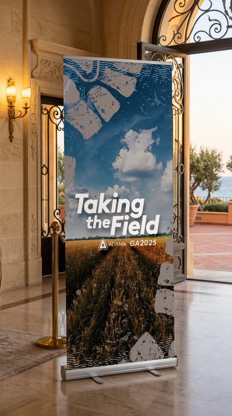 Take The Field, Pafos 2025: roll-up Taking the Field em uma varanda com vista para o mar