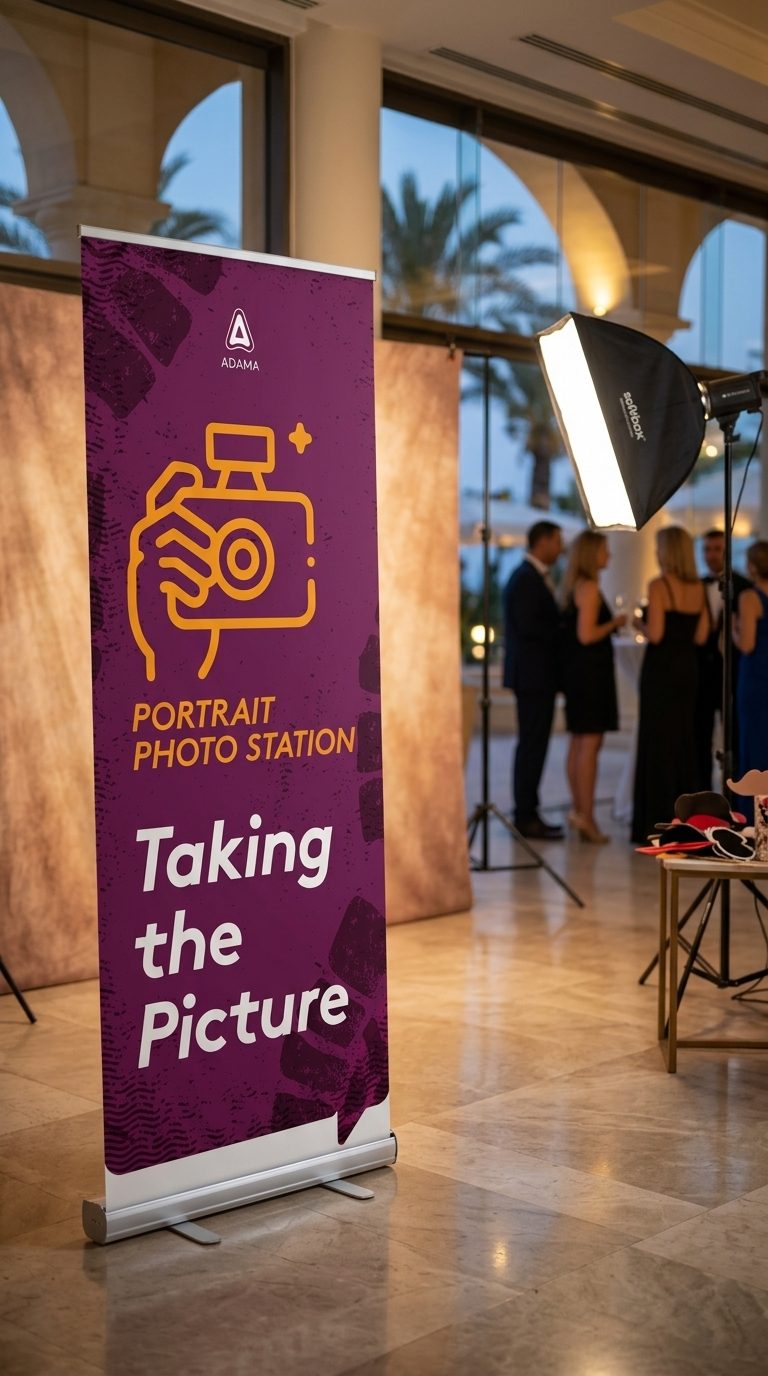Take The Field, Pafos 2025: roll-up “Portrait Photo Station” em uma área de fotos