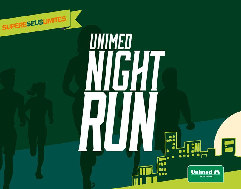Unimed Night Run: cartaz da corrida noturna com silhuetas de corredores