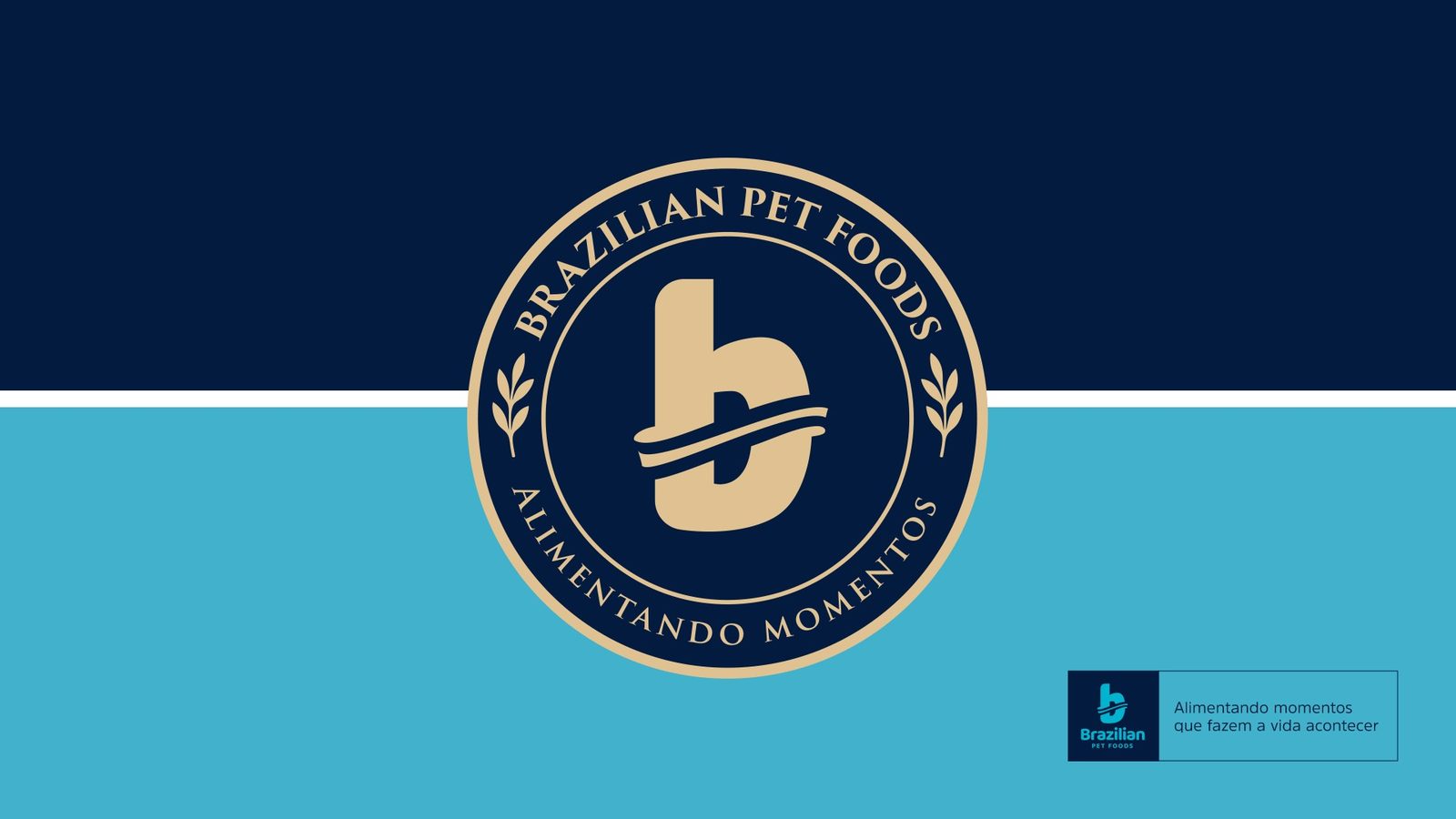 Selo institucional sobre fundo azul marinho e azul claro, com assinatura