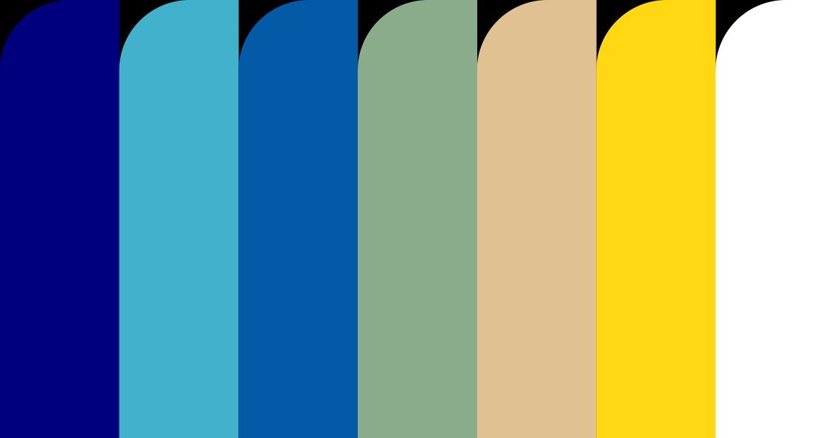 Paleta de cores da marca em faixas