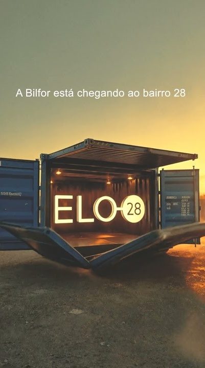 Imagem do teaser “A Bilfor está chegando ao bairro 28”, com o logotipo ELO28