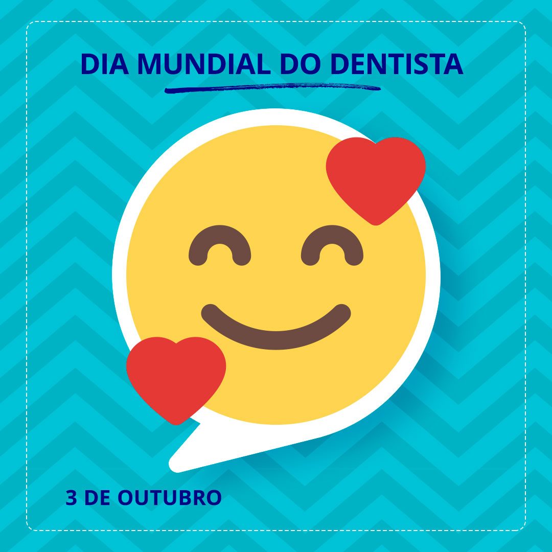 Post do Dia Mundial do Dentista com emoji sorridente